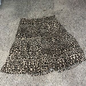 Entro Black and Cream Leopard Mini Skirt